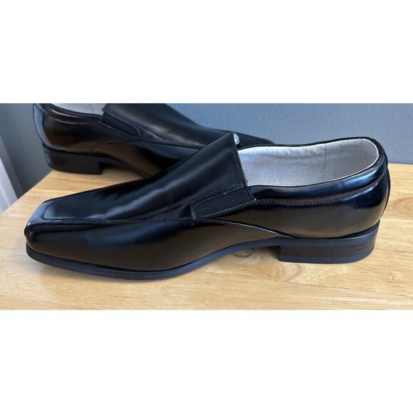 Near Mint. stacy adams hillman black bike toe slip on leather loafer 11W - Picture 6 of 12